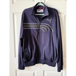 Puma Y2K Retro Style Navy Full Zip Track Jacket Men’s Size Large Athleisure